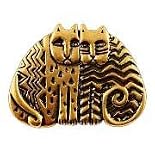 Kindred Cats Gold Legends Pin by Laurel Burch