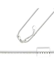 22" 10K White Gold 0.85mm (0.03") Polished Classic Adjustable Box Chain w/ Lobster Clasp