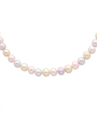 Sterling Silver 18in 9-10mm Pastel Freshwater Cultured Pearl Necklace.