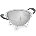 Polder KTH-1009-75 9 Inch Round Footed Strainer, Stainless Steel
