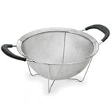 Polder KTH-1009-75 9 Inch Round Footed Strainer, Stainless Steel