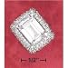 Cz & Crystals Sr-2411 : Sterling Silver Rhodium Plated Pave Cz Framed 11x14mm Emerald Cut Clear Cz Ring