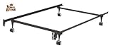 Heavy Duty Metal Twin, Size Bed Frame With Rug Rollers & Locking Wheels