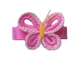 Crocheted Butterfly on Snap Clip, Turquoise