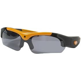 Back Door Sports PRO25HD Action Video Camera Sunglass Combination in Rubberized Frames with Stereo Audio Recording (Black/Orange)