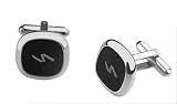 Cobra Rider - JBM407NO - Boutons de Manchettes Acier et Cuir Veau - Homme - noir