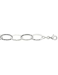 Sterling Silver 7 in. Oval Link Bracelet, 1/2 inch (13 mm) wide, Diamond Cut Finish