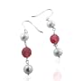Freshwater Pearl and Watermelon Pink Crystal Sterling Silver Beaded Earrings