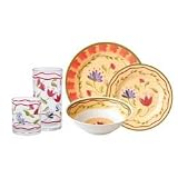 Napoli 40 Piece Melamine Dinnerware and Acrylic Set, Service for 8