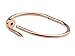 Jianyana Stainless Steel Nail Style Love Rose Gold Plated Bangle Bracelet Oval High Polish Fits 7.5 inch wrists