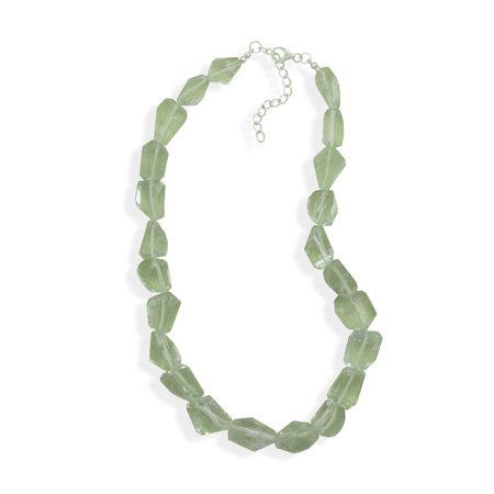 Green Amethyst Nugget Necklace - Free Shipping