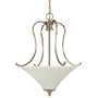 Thomas Lighting SL8705-68 Trillium - Three Light Pendant, Burnished Bronze Finish with Swirl Alabaster Glass