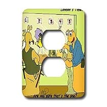 Londons Times Funny Bugs and Slugs Cartoons - Wilted Snail At Police Lineup. Morton Salt Girl GUILTY - Light Switch Covers - 2 plug outlet cover
