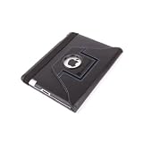 DURAGADGET Housse Etui Rotatif de Luxe en Noir pour le Nouvel Apple iPad (iPad 3, 3�me g�n�ration, the New iPad) Wi-Fi & Wi-Fi + 4G 16 Go 32 Go 64 Go (sortie 2012) et l'iPad 4 (iPad avec �cran r�tina, 4�me g�n�ration) - vue horizontale ET verticale - Garantie 5 anspar Duragadget