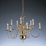 Kichler 1704PB Olde Georgetown Chandelier Polished Solid Brass Height: 20-1/2