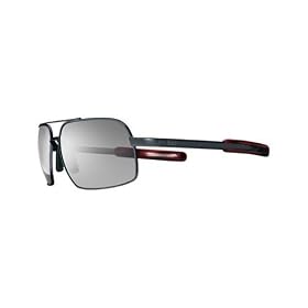 Nike Guard Rail Sunglasses - Matte Black with Red Acetate Tip Frame w/ Grey Lens - EV0382-060
