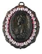 Gasoline Glamour Onyx Black Cameo Rose Rhinestone Charm Necklace