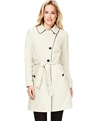 Single Breasted Tipped Belted Mac