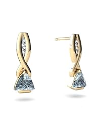 Genuine Aquamarine 14kt Yellow Gold Earrings