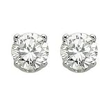 14K White Gold Round Diamond Stud Earrings (0.26 ctw)