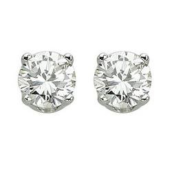 14K White Gold Round Diamond Stud Earrings (0.26 ctw)