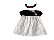 Minibasix Girl Black Velvet & White Satin Christmas Dress Set