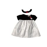 Minibasix Girl Black Velvet & White Satin Christmas Dress Set