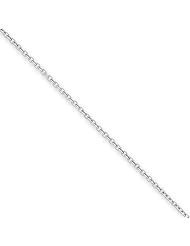 1.3mm, 14 Karat White Gold, Round Open Link Cable Chain - 20 inch