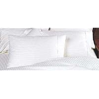 MARRIKAS 600TC Egyptian Cotton SHAM Pair KING WHITE STRIPE