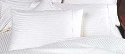 MARRIKAS 300TC Egyptian Cotton PillowCase Pair (2) STANDARD WHITE STRIPE