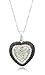 10k White Gold Heart Green Amethyst Black and title=