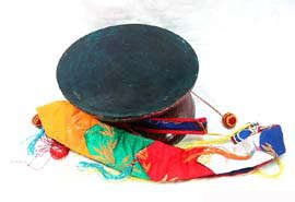 Childrens Toyshop  Musical Instruments : Chod Damaru with Cover - Large