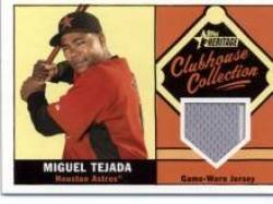 2010 Topps Heritage Clubhouse Collection Relics #MT Miguel Tejada - Houston Astros (Piece of Authentic Game Used Jersey) (Baseball Cards)
