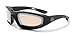 Choppers Mens Biker Padded Motorcycle Goggles Glasses - Several Lens Colors Available! (Black - Amber Lens)