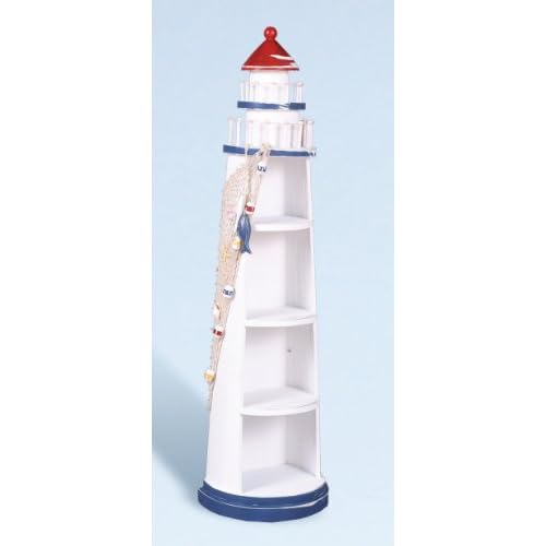 Distressed Wood Nautical Lighthouse Shelves Standing