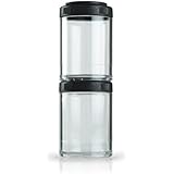 BlenderBottle GoStak Twist n' Lock Storage Jars, 150cc 2-Pak, Black