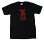 Red linear Dalek Exterminate Dr. Who Adult T-Shirt (Small) Black