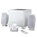 iRhythms A-210 110 Watt 3 Piece Speaker System for iPod Pearl White