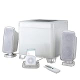 iRhythms A-210 110 Watt 3 Piece Speaker System for iPod Pearl White