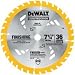DEWALT DW3176 Construction Series 7-1/4-Inch 36-Tooth Thin Kerf Finishing Saw Blade with 5/8-Inch Diamond Knockout Arbor