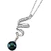 14K White Gold Black Cultured Pearl & Diamond Necklace