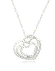 Silver Heart Diamond Pendant Necklace (3/25 cttw, I-J Color, I2-3 Clarity)