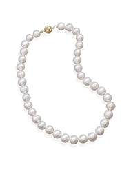 16.5" 9.5-10.5mm Cultured Freshwater Pearl Necklace with a Yellow Gold Clasp