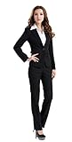 WellMiss レディース フォーマルスーツ パンツスーツ 長袖 一つボタン オフィス 就活 ブラック 2点セット 上下セット 通勤 オフィス 仕事 入学式 卒業式 入園式 OL お葬式 宮参り 着痩せ  S/M/L/XL/2XL/3XL 大きいサイズ ブラック 黒