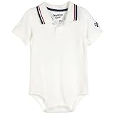 OshKosh B'Gosh White Polo Style Bodysuit by