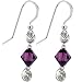 Handcrafted Austrian Crystal Amethyst February Birthstone Earrings MADE WITH SWAROVSKI ELEMENTS