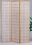 3-panel Natural Color Wood Shoji Screen / Room Divider
