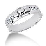 Men s Diamond Irish Claddagh Ring 6 Round Stone 0.05 ct Total 0.30 ctw 133-MDR1233