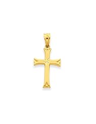14 Karat Gold Satin Budded Cross Pendant