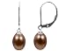 Freshwater Chocolate 7.5-8mm Pearl Drop Earrings in Sterling Silver